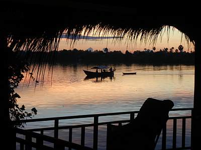 Sunset over the river
